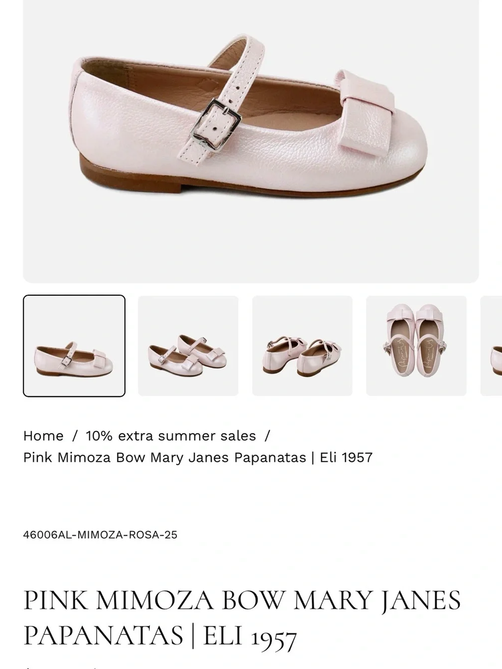 Pink Mimoza Bow Mary Janes Papanatas | Eli 1957 size 29